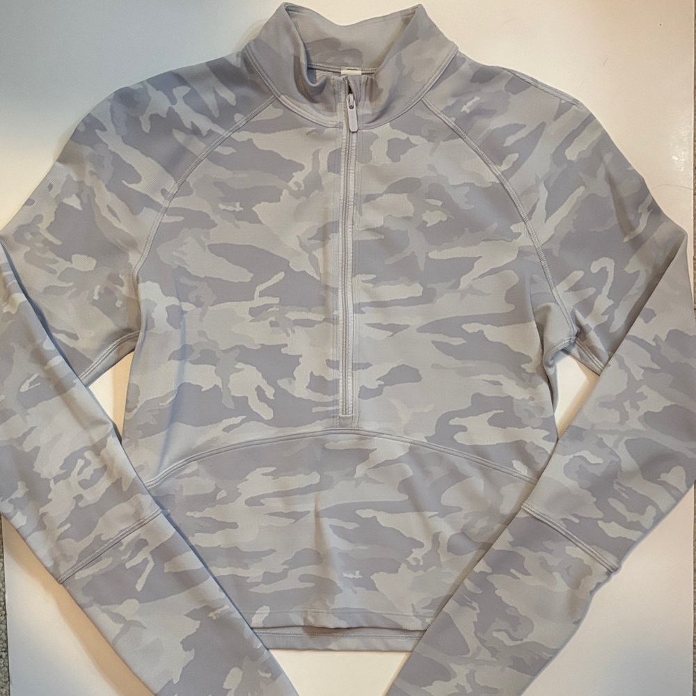 Gray Camo Lululemon Quarter-Zip Pullover
